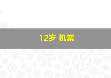 12岁 机票